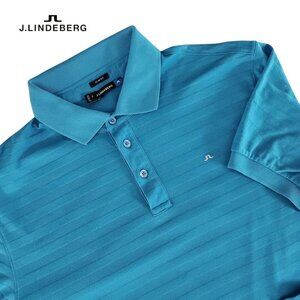 J.LINDEBERG Slim Golf Polo Blue XL | Premium Cotton